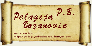 Pelagija Božanović vizit kartica